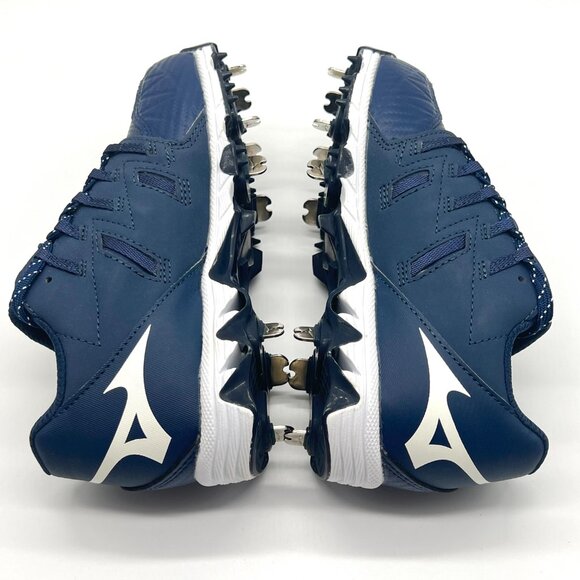 Mizuno Womens 9 Spike Swift 6‎ Navy Blue White Low Metal Softball Cleat Shoes - Picture 6 of 10